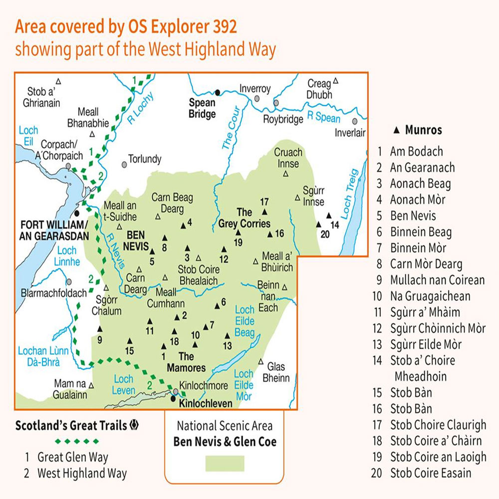 OS Explorer 392 - back