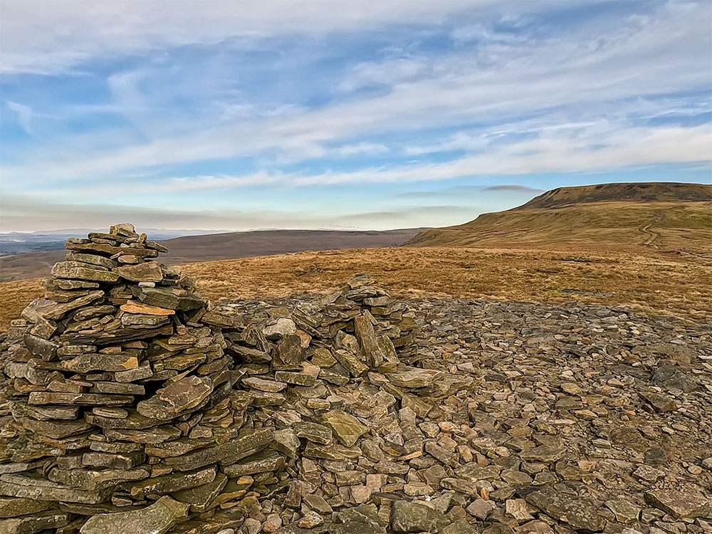 Ingleborough's summit plateau from the cairn on Little Ingleborough