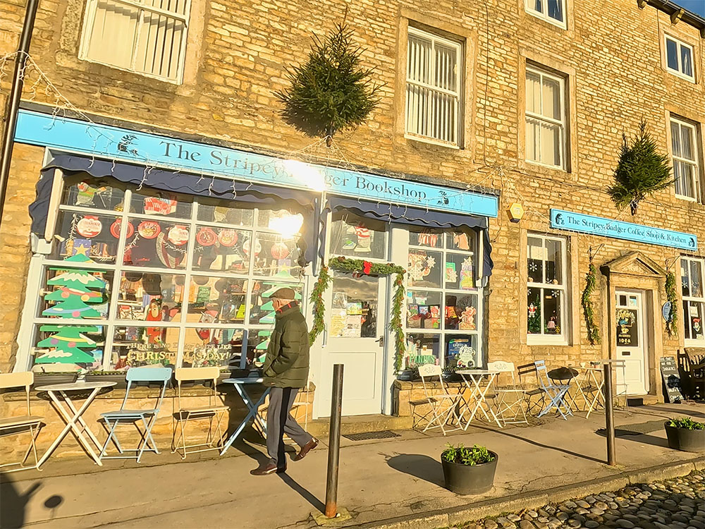 The Stripey Badger bookshop and café in Grassington