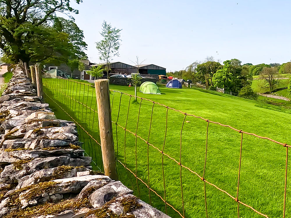 Philpin camp site next to the Yorkshire Three Peaks footpath