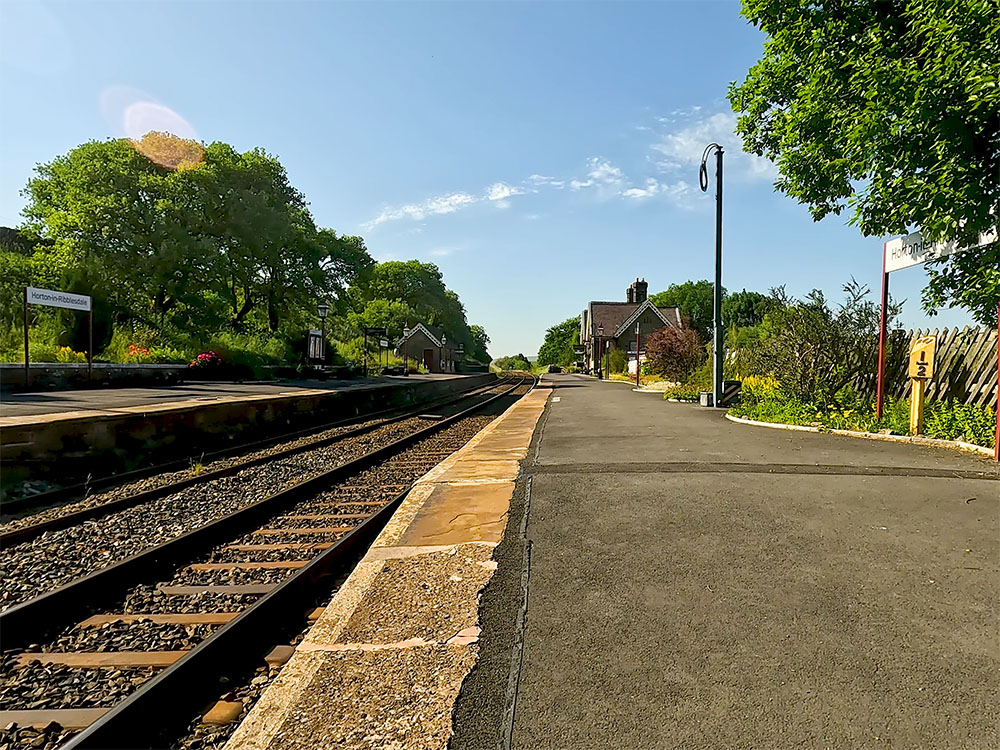 The train station at Horton in Ribblesdale on the Settle to Carlisle Railway