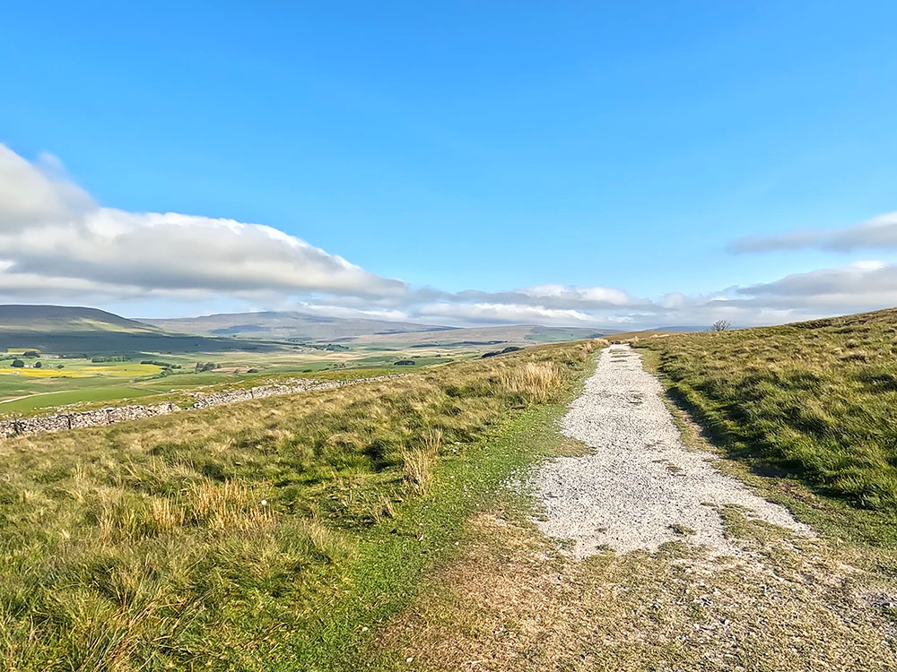 Heading along the Pennine Way path on the Yorkshire 3 Peaks Walk