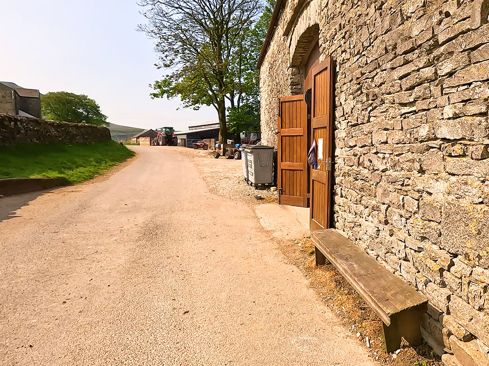 Passing by the barn at Philpin Farm