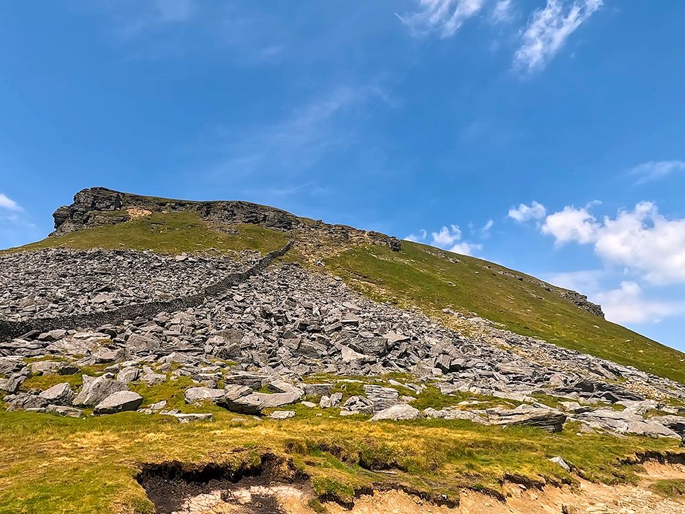 The steps up the second steep climb on the way to Pen-y-ghent summit
