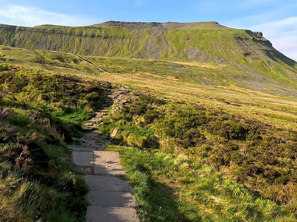 The flagged path heading towards Ingleborough