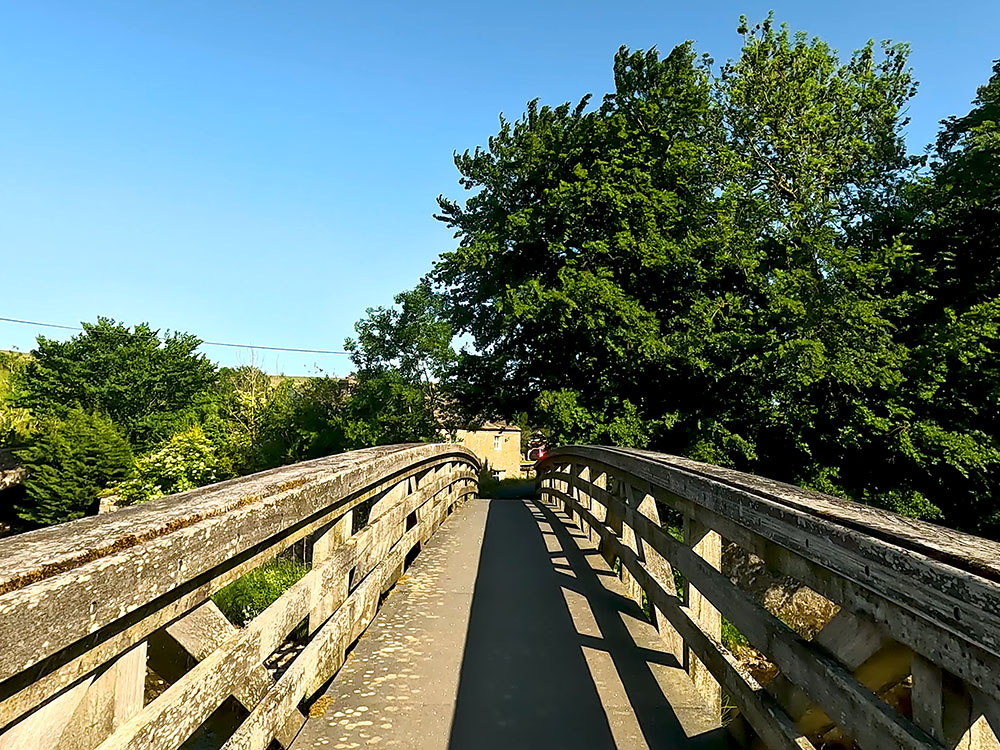 The wooden bridge just before the car park at Horton in Ribblesdale