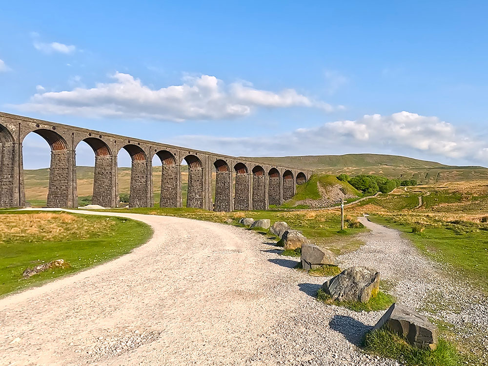 Where the Yorkshire 3 Peaks path leaves the track just before the Ribblehead Viaduct