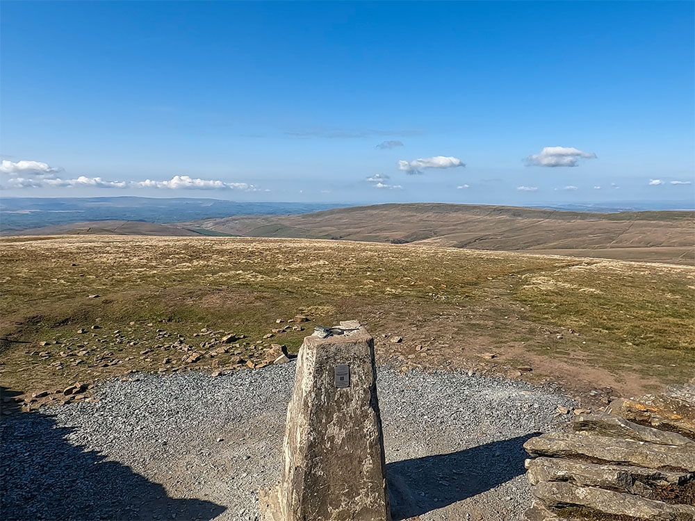 Looking towards Morecambe Bay and the Lakeland Fells from Whernside's summit