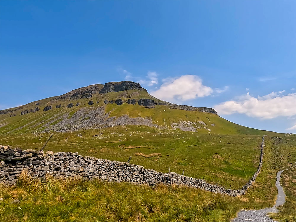 The Yorkshire Three Peaks Challenge path as it heads towards Pen-y-ghent
